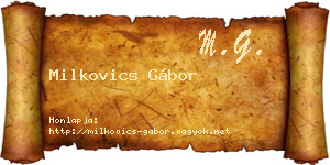 Milkovics Gábor névjegykártya