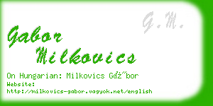 gabor milkovics business card